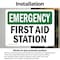 Signmission First Aid Station, 7 in W x Rectangle, Vinyl Decal OS-2PACK-EM-D-57-L-10381 - alternate 4
